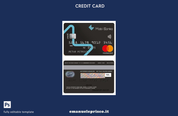 modello mastercard Serbia Mobi Bank in stile verificato